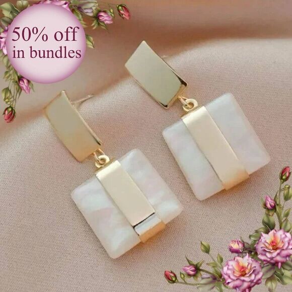 Geometric Drop Earrings - Picture 1 of 11